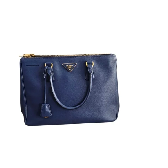 Authentic Prada Navy Blue Leather Tote Bag - Picture 2 of 13